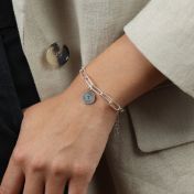 Circle of Life Initial Paperclip Bracelet [Sterling Silver]