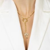 Ewigkeitskreis Kreuz Halskette mit Namen [750er vergoldet]