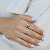Thin Classic Crystal Ring [Gold Plated]