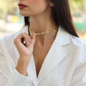 Gold Paperclip Chain Necklace for Women