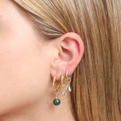 Clear Malachite Drop Earring Charm [18K Gold Plated]