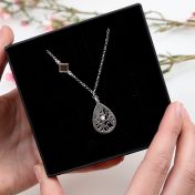 Cherished Spot Map Necklace with Nano Bible [Sterling Silver]