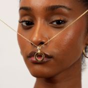 Talisa Circle Engraved Necklace with Diamond [18K Gold Vermeil]