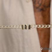 Iced Cuban Link Chain With Cross - 18K Gold Plated