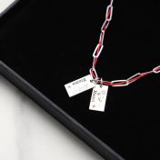 Mirella Birth Flower Name Necklace - Red String [Sterling Silver]