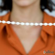 Pearl Necklace with [Sterling Silver] Beads