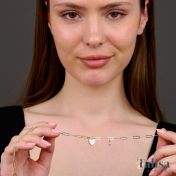Ties Of The Heart Initials Paperclip Necklace with 0.50ct Diamond [18K Gold Plated]
