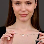 Ties Of The Heart Initials Paperclip Necklace with 0.50ct Diamond [14 Karat Gold]