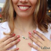 Talisa Hearts Birthstone Necklace [Sterling Silver]