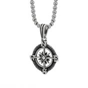 Star Compass Men Name Necklace - Sterling Silver