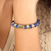 Compass Diamond Name Bracelet - Lapis Lazuli [18K Gold Vermeil]