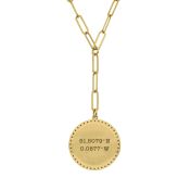 Compass Medallion Necklace with Coordinates [18K Gold Plated]
