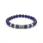 Compass Men Name Bracelet with Lapis Lazuli Stones