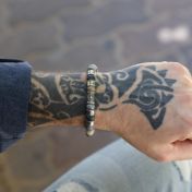 Bracelet Jaspe Picasso Prénom avec Boussole pour Homme 