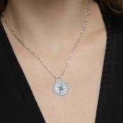 Compass Initials Diamond Necklace [Sterling Silver]