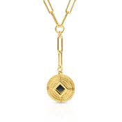 Personalisierte Kompass Halskette mit Nano Bibel [750er Gold Vermeil]