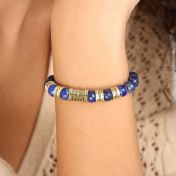 Compass Women Name Bracelet With Lapis Lazuli Stones [18K Gold Vermeil]