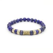 Compass Women Name Bracelet With Lapis Lazuli Stones [18K Gold Vermeil]