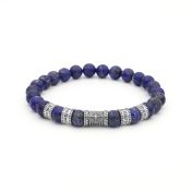 Compass Women Name Bracelet With Lapis Lazuli Stones [Sterling Silver]
