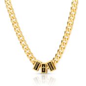Cross Cuban Link Chain With Names - 8mm [18K Gold Vermeil]