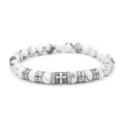 Kruis Mannen Naam Armband Met Howliet Stenen