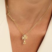 Cross Signature Name Necklace [18K Gold Vermeil]