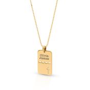 Serenity Cross Tag Name Pendant [18K Gold Plated]