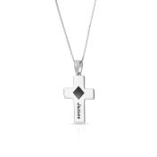 Gravierte Kreuz Halskette mit Nano Bibel [Sterlingsilber]