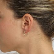 Crown Hoop Earrings - 3 Crystals [18K Gold Vermeil]