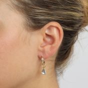 Crown Hoop Earrings - 3 Crystals [18K Gold Vermeil]