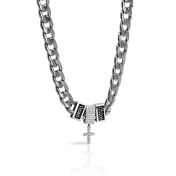 Crystal Cross Cuban Link Chain with Names