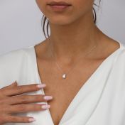 Crystal Teardrop Necklace [Sterling Silver]