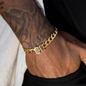 Cuban Link Chain Name Bracelet [18K Gold Plated] 