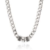 Cuban Link Chain Name Necklace with Black Diamond