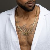 Infinity Charm Cuban Link Chain With Names - 18K Gold Vermeil