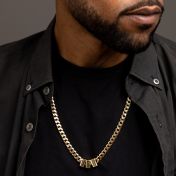 Cross Cuban Link Chain With Names - 8mm [18K Gold Vermeil]