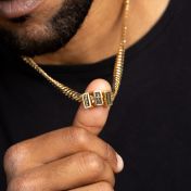 Cross Cuban Link Chain With Names - 8mm [18K Gold Vermeil]