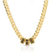 Cross Cuban Link Chain With Names - 6mm [18K Gold Vermeil]