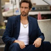 Chaîne Cubaine Bicolore pour Homme – Croix en Argent