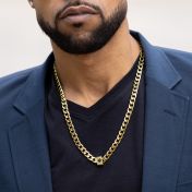 Cuban Link Chain with Nano Bible for Men – 8mm [Gold Plated]