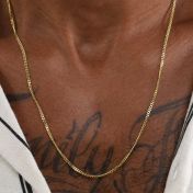 Curb Chain Necklace for Men - 14 Karat Gold
