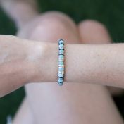 Amazonite and Hematite Women Name Bracelet [Sterling Silver]