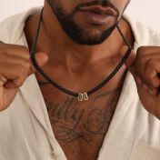 Donkere Cubaanse Schakel Ketting Met Namen - 6 mm [18K Goud Vermeil]