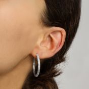 Dazzling Hoop Crystal Earrings [Sterling Silver]