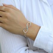 Dazzling Infinity Name and Birthstone Bracelet [Sterling Silver]