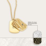 Small Map Tag Engraved Necklace [18K Gold Plated]