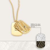 Map Tag Engraved Necklace [18K Gold Plated]