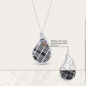 Threads Of Life Silhouette Map Necklace [Sterling Silver]