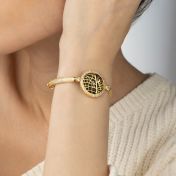 Precious Spot Silhouette Map Bracelet with Crystals [Gold Plated]