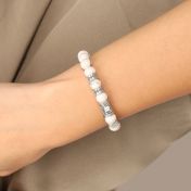 Ties of Heart Howlite Bracelet with Diamond [Sterling Silver]